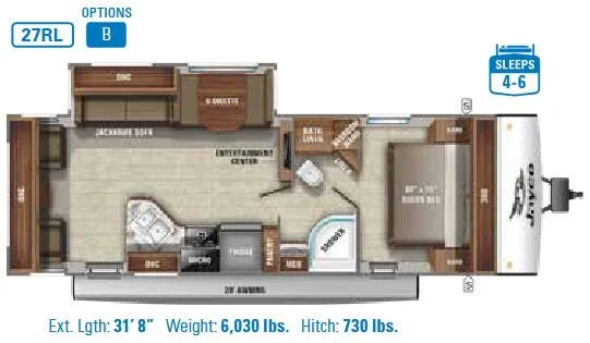 Jayco Jay Feather 27RL floor plan