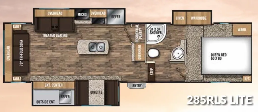 2018 Coachmen Chaparral Lite 285RLS floor plan