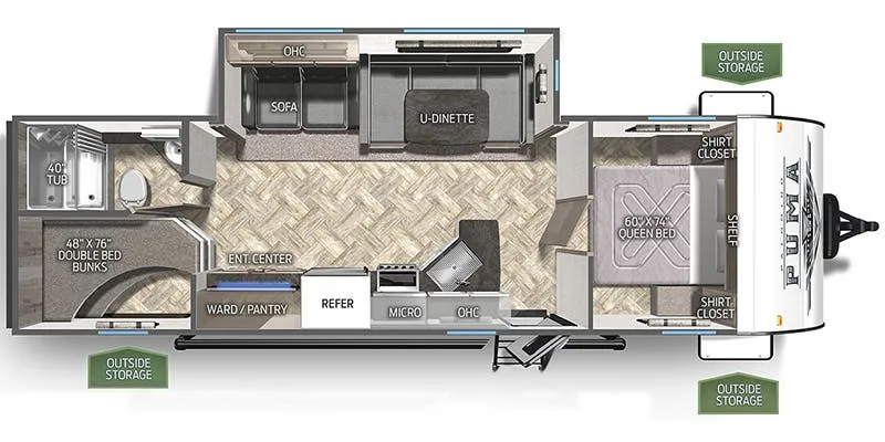 2023 Palomino Puma XLE Lite 27RBQC - Floor plan