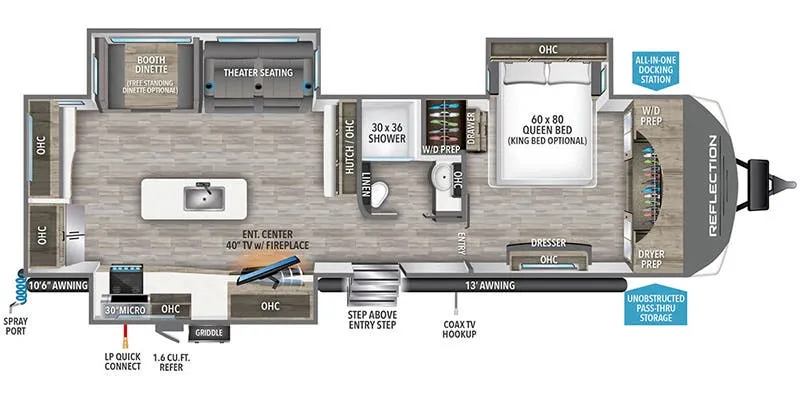 2024 Grand Design Reflection 310MKTS - Floor plan