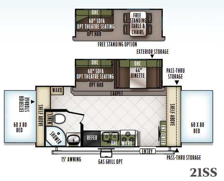 Forest River Flagstaff Shamrock 21SS floor plan