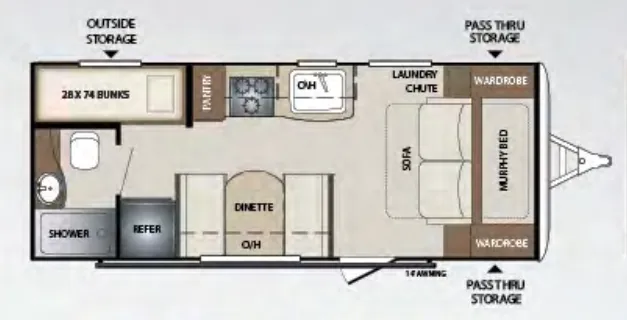 Keystone Bullet 202BHSWE floor plan