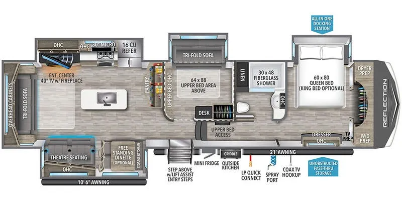 2024 Grand Design Reflection 367BHS floor plan