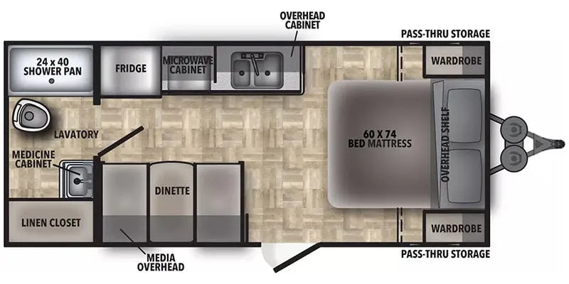 2023 Shasta RVs Shasta 18FQ - Floor plan