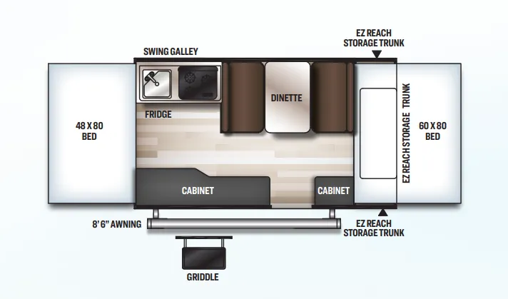 2022 Forest River Rockwood Freedom 1940F - Floor plan