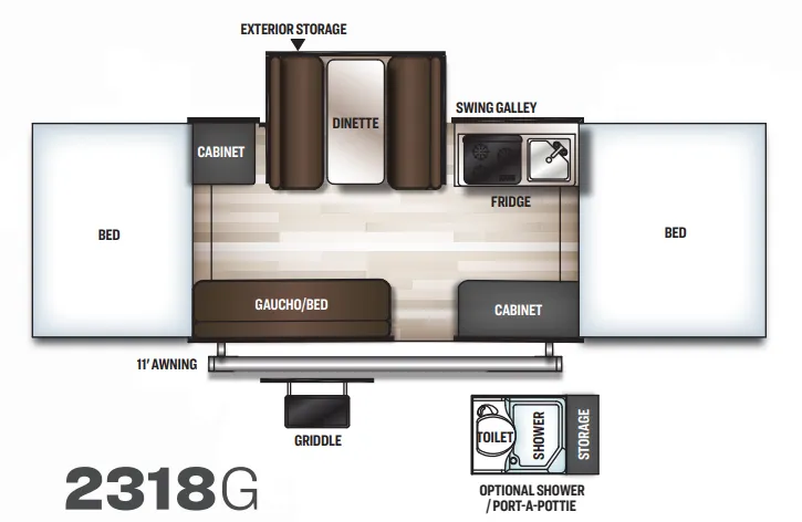 2014 Forest River Rockwood Freedom 2318G - Floor plan