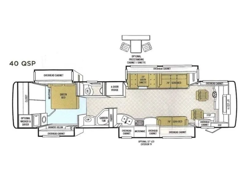 2007 Tiffin Allegro Bus 40QSP - Floor plan