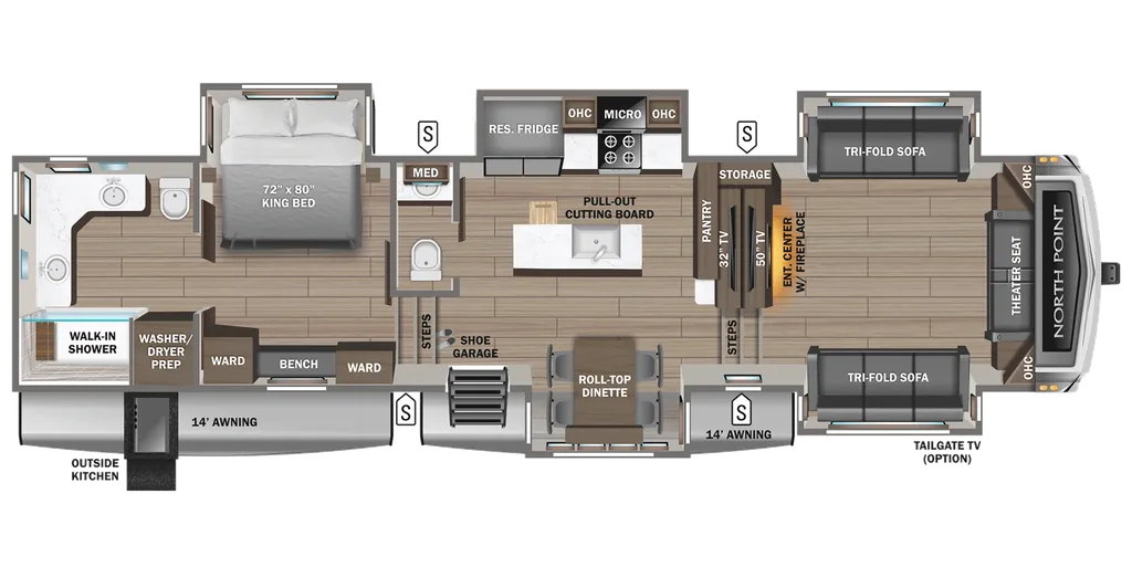 2025 Jayco North Point 382FLRB floor plan