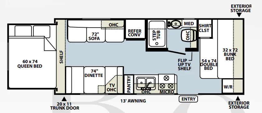 Forest River Rockwood Roo 23RS floor plan