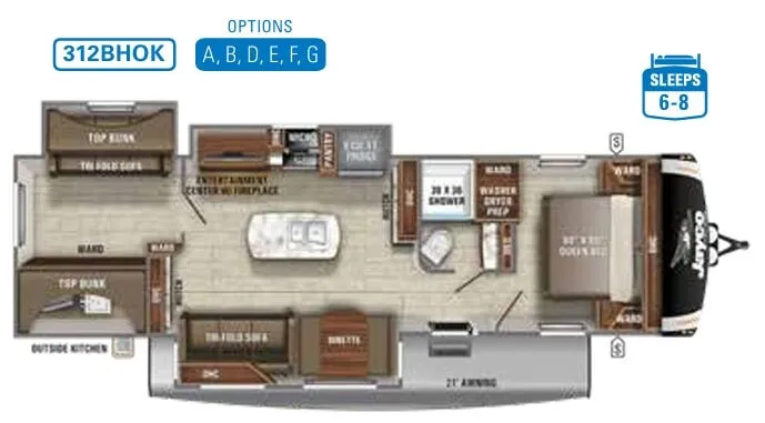 Jayco Eagle HT 312BHOK floor plan