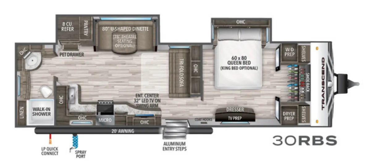 Grand Design Transcend 30RBS floor plan
