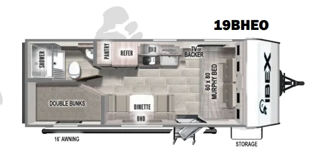 2024 Forest River IBEX 19BHEO - Floor plan