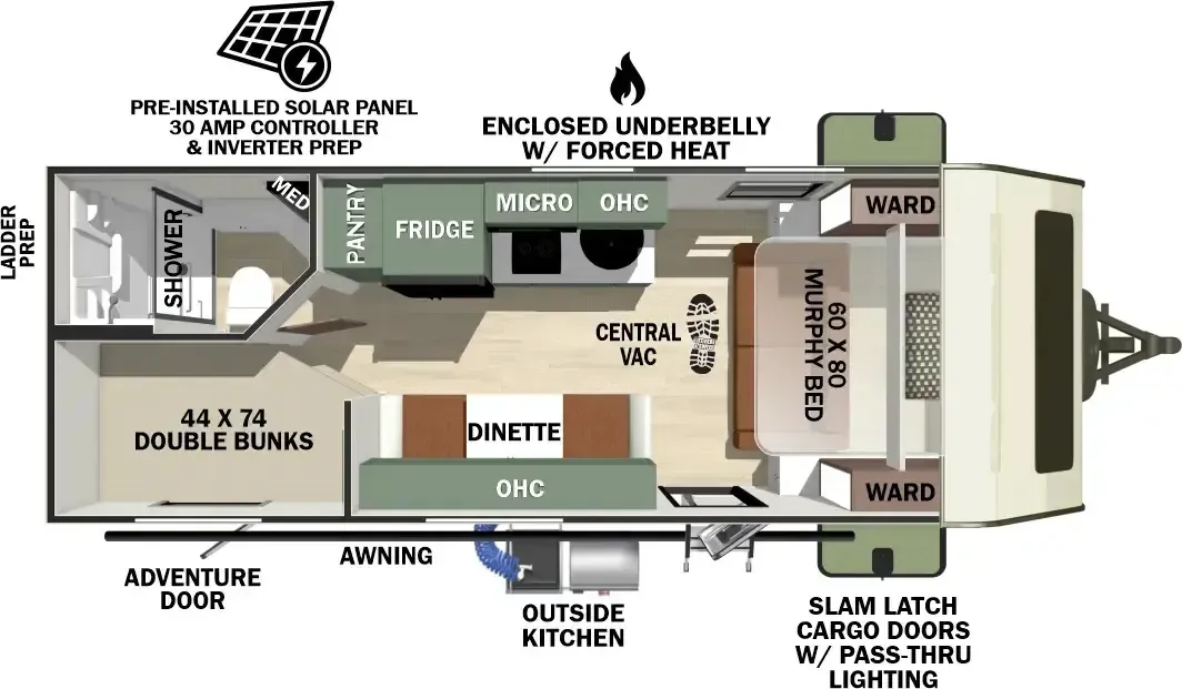 2027 Forest River No Boundaries 19.3 - Floor plan