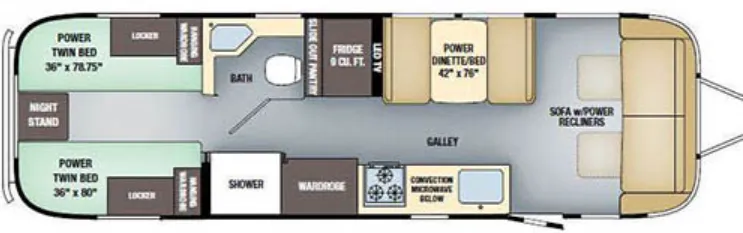 Airstream Classic 30 TWIN floor plan
