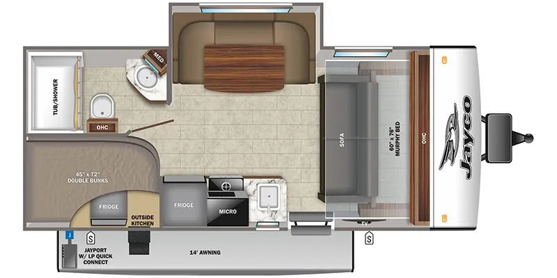 2022 Jayco Jay Feather Micro 199MBS - Floor plan