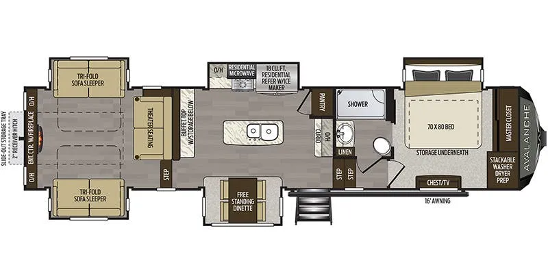 Keystone Avalanche 376RD floor plan
