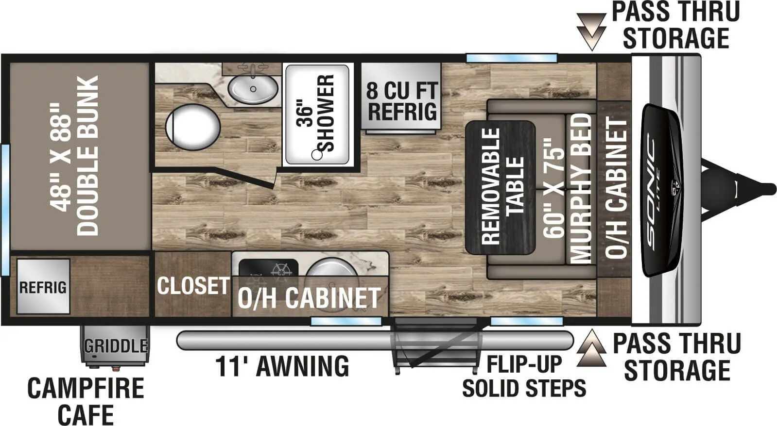 Venture RV Sonic Lite SL170VBH floor plan