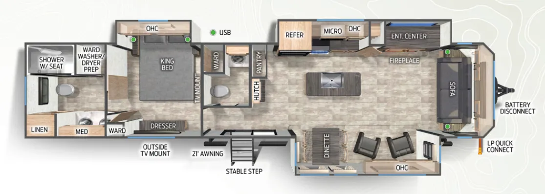 2024 Forest River Cherokee Timberwolf 39NA - Floor plan
