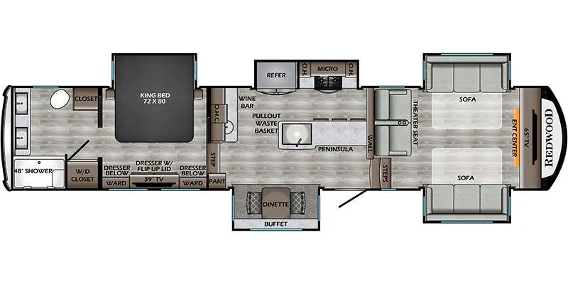CrossRoads Redwood RW3951WB floor plan