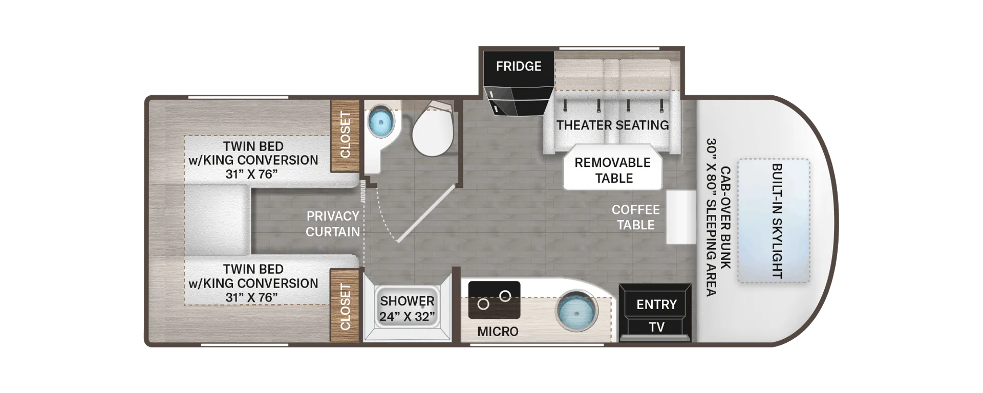 2024 Thor Motor Coach Tiburon Sprinter 24XL - Floor plan