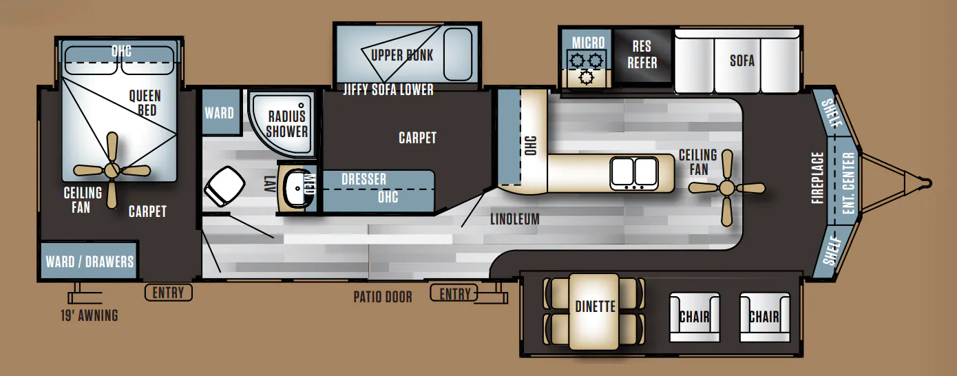 Forest River Salem Villa Estate 385FLBH floor plan