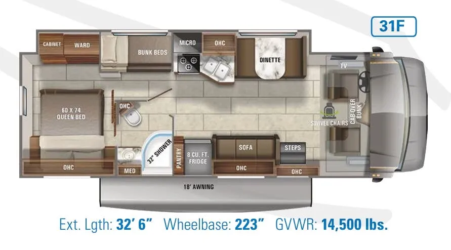 Jayco Redhawk 31F floor plan
