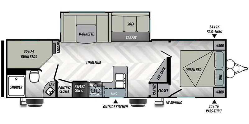 Forest River EVO Elite 2740BH floor plan