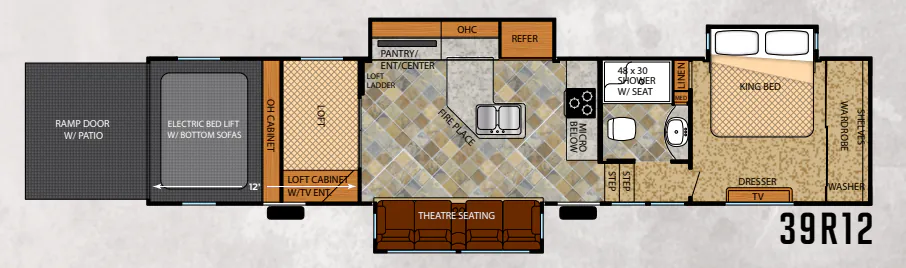Forest River Vengeance Touring Edition 39R12 floor plan