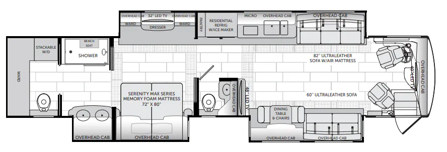 American Coach American Eagle 45T floor plan