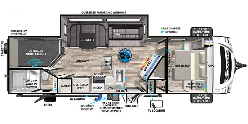 2023 Forest River Vibe 26BH - Floor plan