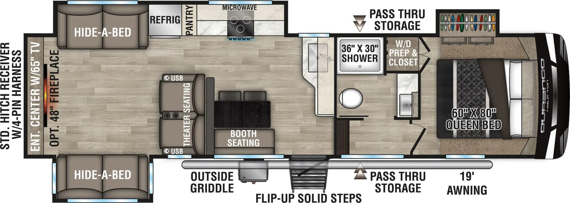 K-Z Durango Half-Ton D290RLT floor plan