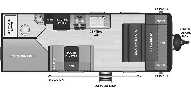 2021 Keystone Hideout 21BHWE floor plan