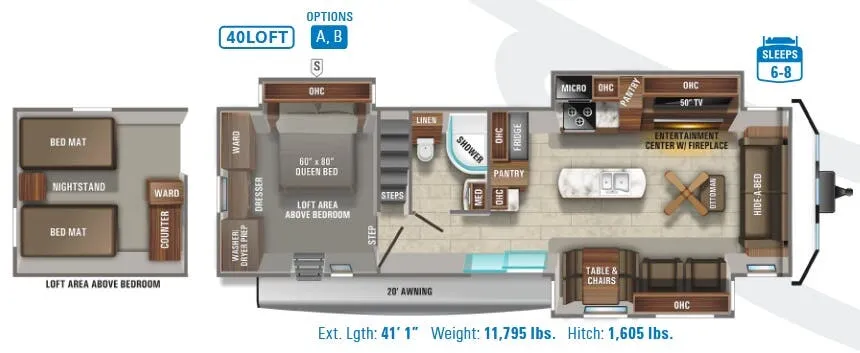 2021 Jayco Jay Flight Bungalow 40LOFT - Floor plan