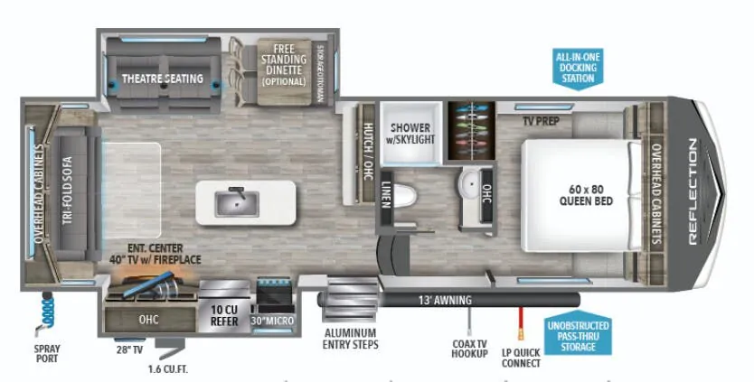 2023 Grand Design Reflection 150 Series 280RS - Floor plan