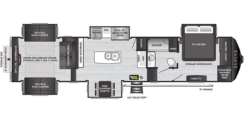 2022 Keystone Alpine 3850RD - Floor plan