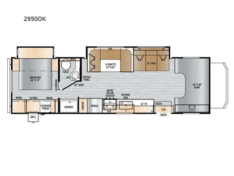 2027 EAST TO WEST Entrada 2950OK floor plan