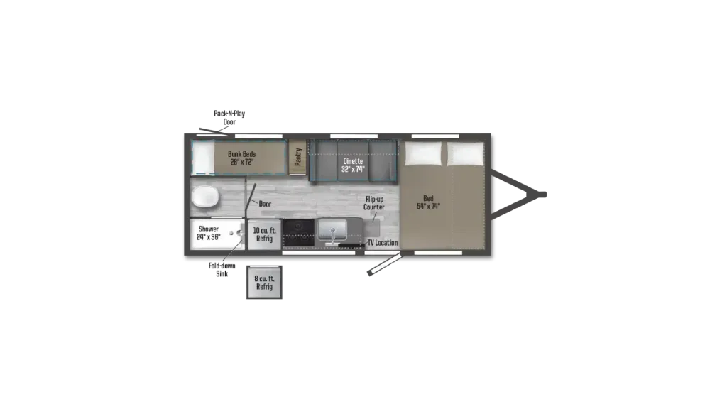 2026 Winnebago Micro Minnie 1800BH floor plan