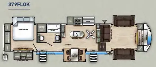 Forest River Sandpiper 379FLOK floor plan