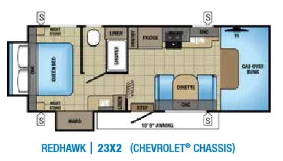 Jayco Redhawk 23X2 floor plan