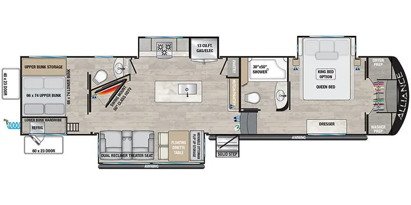 2023 Alliance RV Avenue 36BRM floor plan