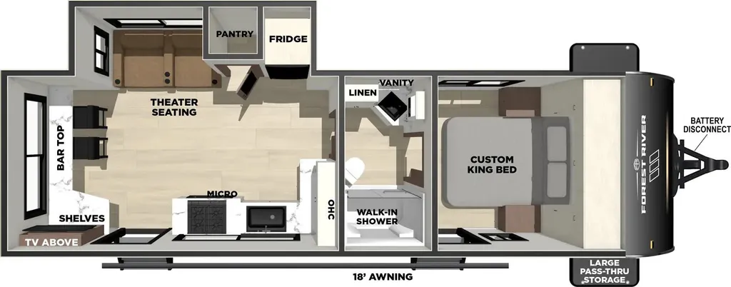 2026 Forest River Vibe Extreme Lite 2400RB floor plan