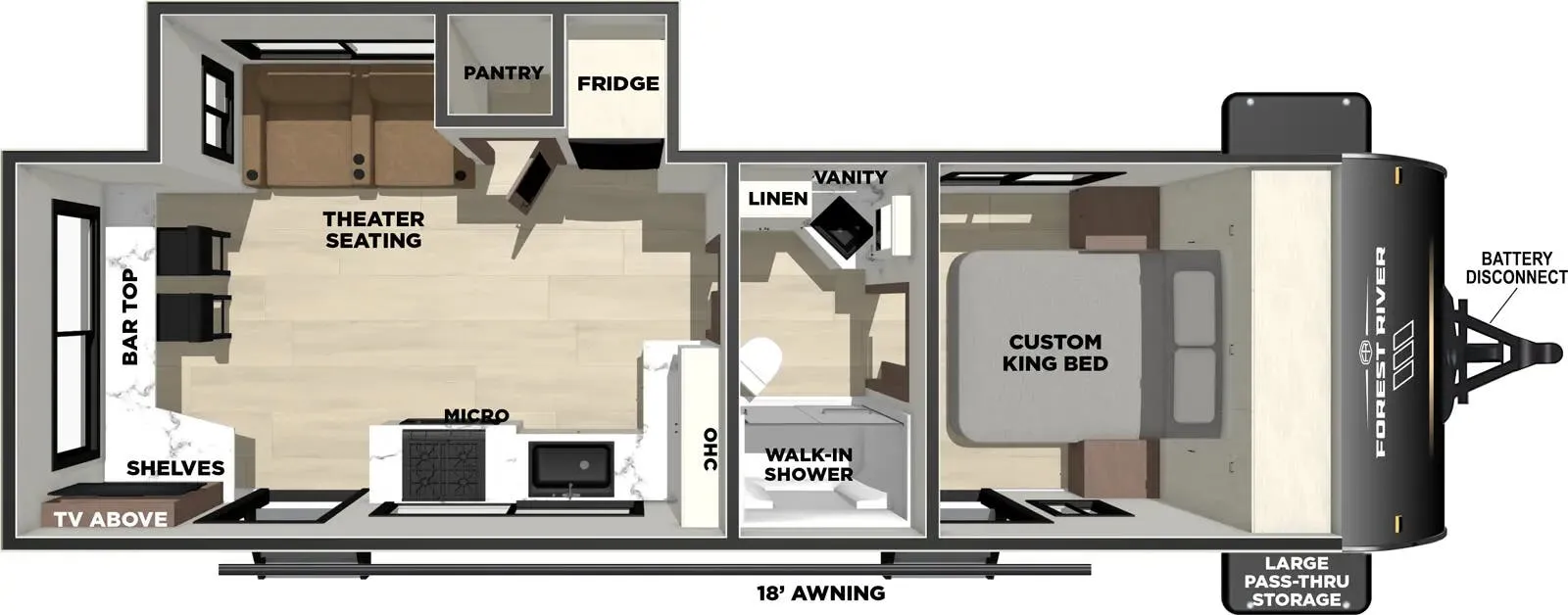 2026 Forest River Vibe Extreme Lite 2400RB - Floor plan