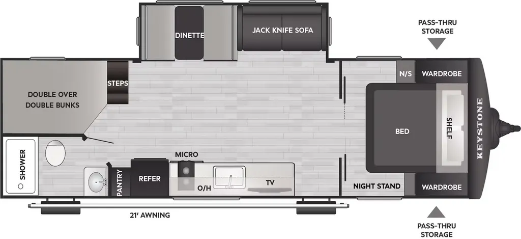 2026 Keystone Bullet Classic 26BHC floor plan