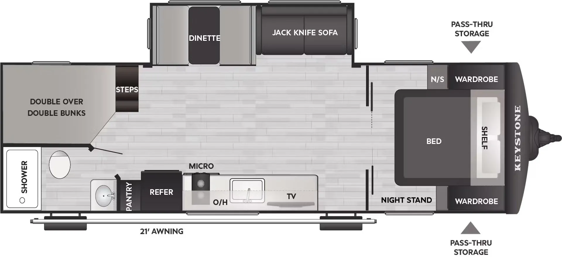 2026 Keystone Bullet Classic 26BHC - Floor plan