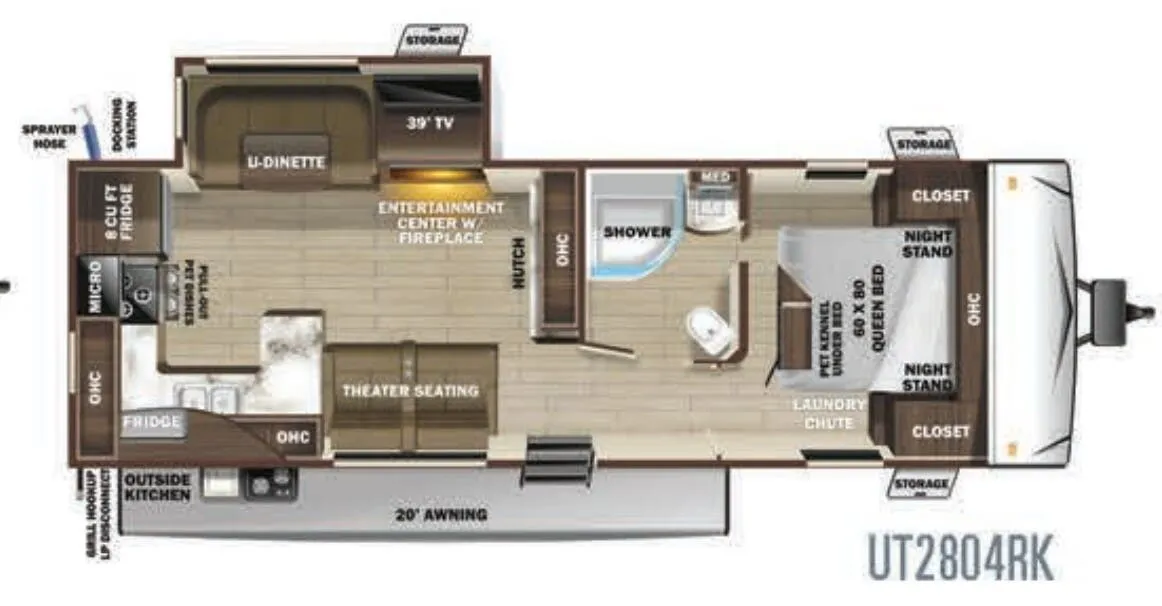 Highland Ridge Open Range Ultra Lite UT2804RK floor plan