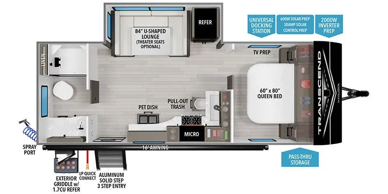 2026 Grand Design Transcend Xplor 22RBX - Floor plan