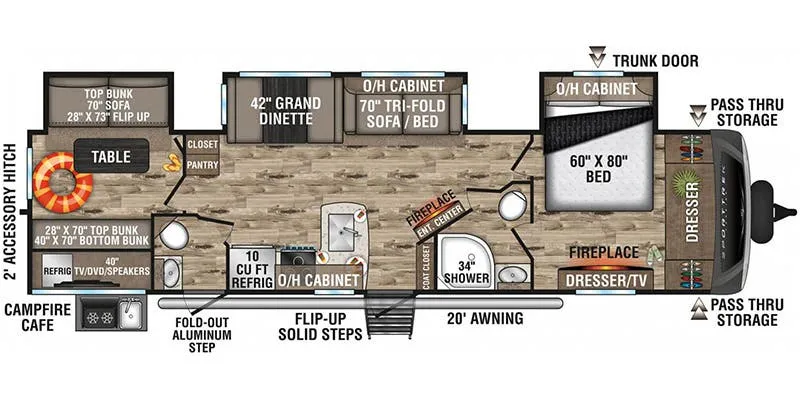 Venture RV SportTrek Touring Edition STT343VBH floor plan
