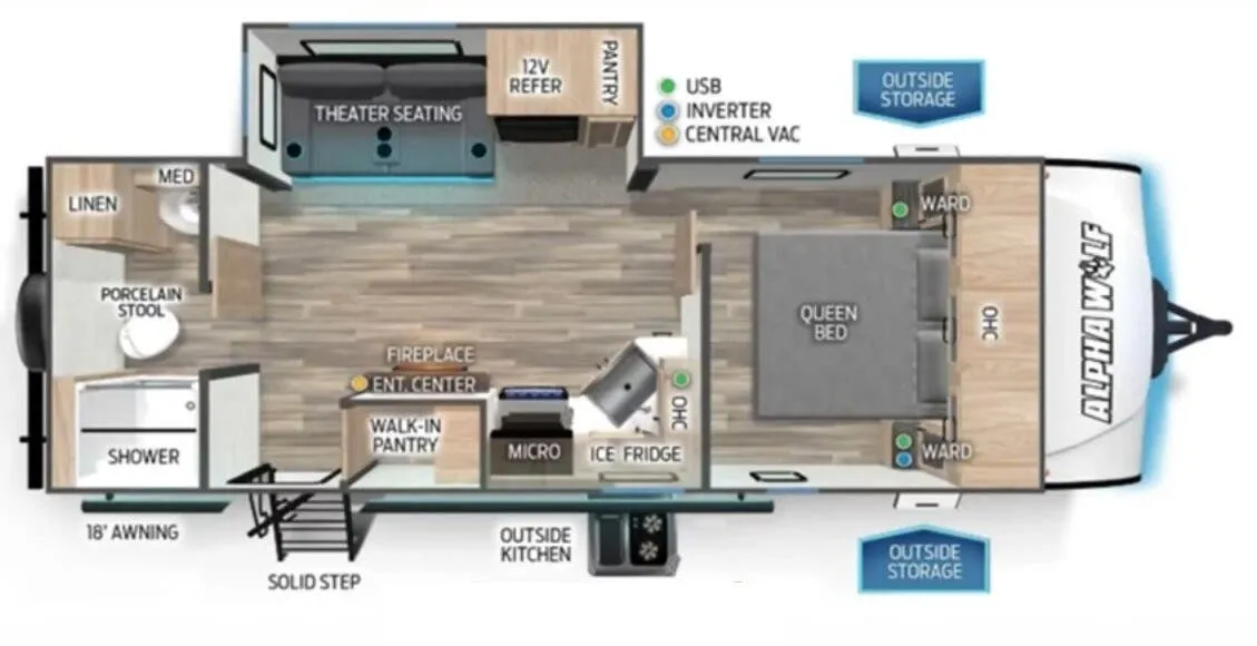 Forest River Cherokee Alpha Wolf 22SW floor plan