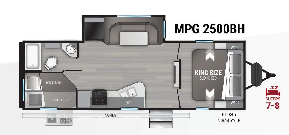 Cruiser RV MPG 2500BH floor plan