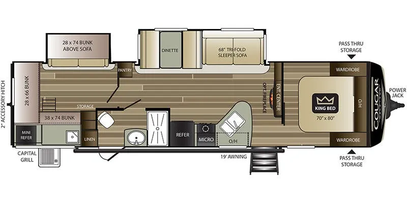 Keystone Cougar Half-Ton 32RDBWE floor plan